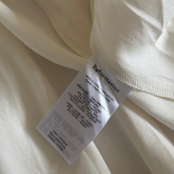 NEW Reformation Kairo Midi Dress Organza Straps Ivory Bridal | size 4 - Picture 15 of 16